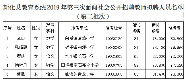 新化县小学招聘启事概览